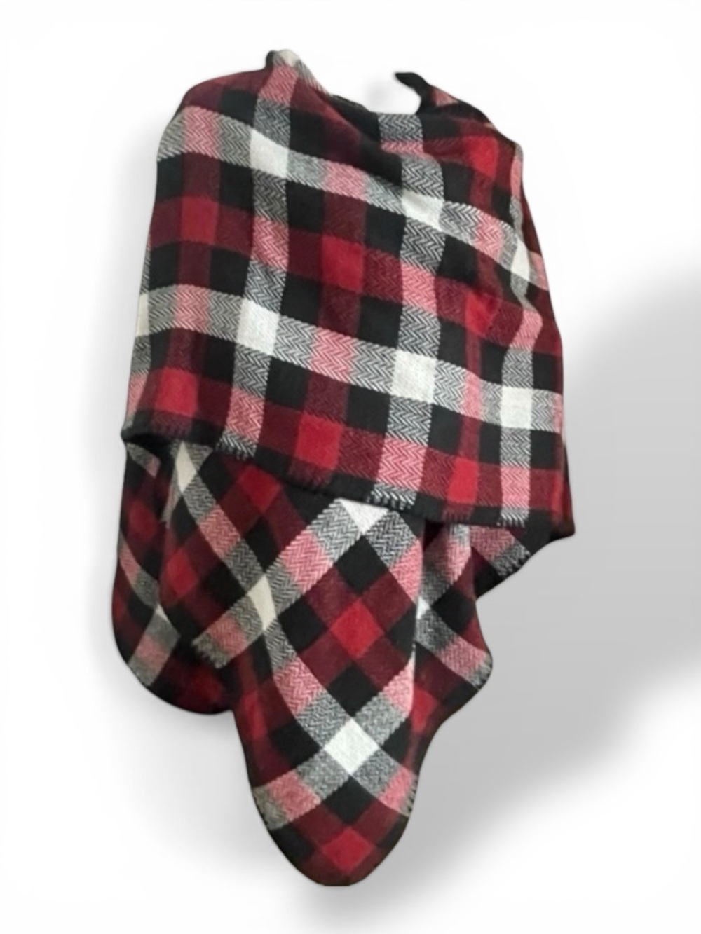 Woolrich Reversible Fleece Cape Shawl Poncho Blanket Wrap in Buffalo Plaid Wrap